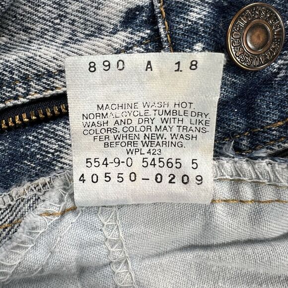 VTG Levi’s 554 Men’s 34x30 (Actual 32x30) Acid Wash Orange Tab 90’s USA - Picture 8 of 12